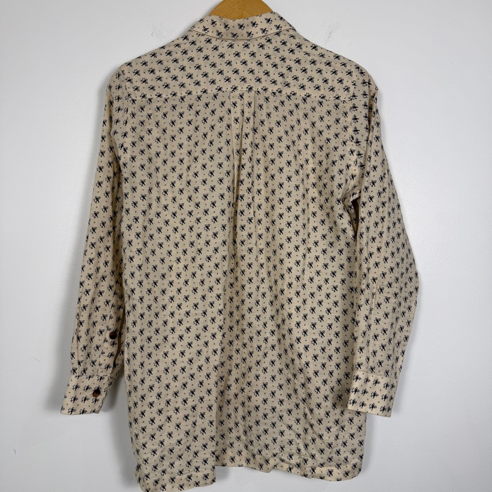 Billy Reid Italian Made Cotton Button Down Shirt XS | Cream Bird Print | NWOT - Picture 6 of 7